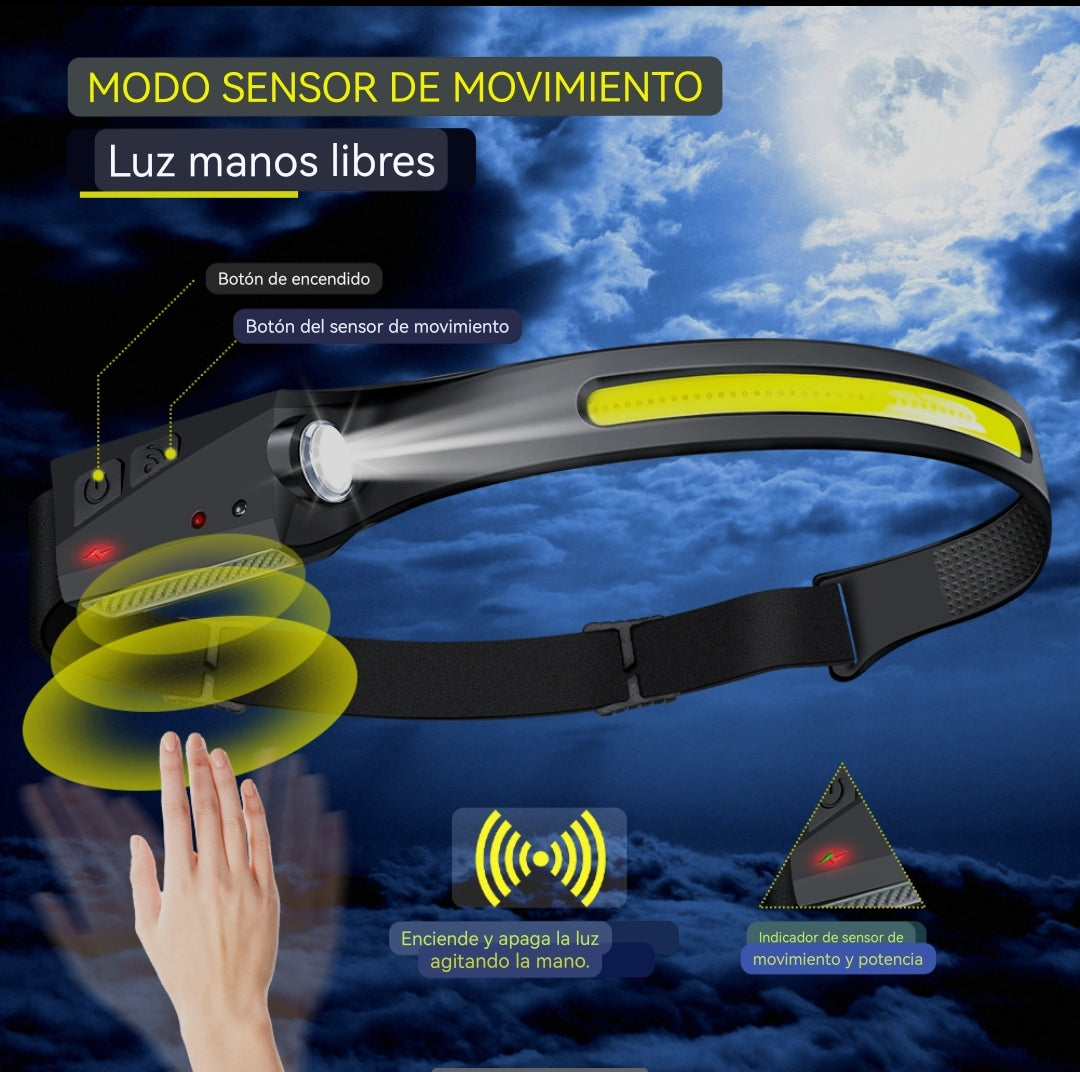 LINTERNA DE CABEZA CON SENSOR DE MOVIMIENTO